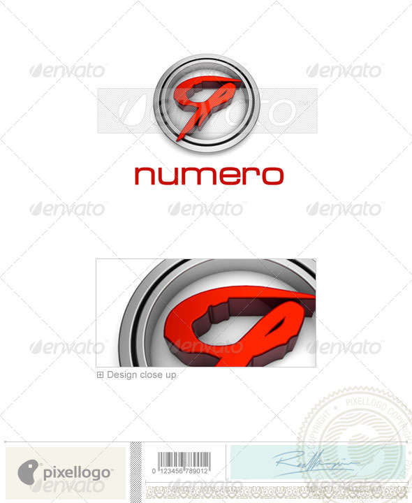 Numbers Logo - 3D-61 - Numbers Logo Templates
