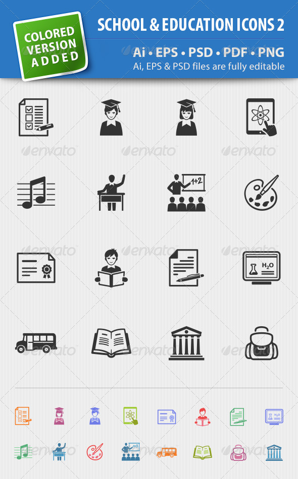 School and Education Icons-Set 2 - Web Icons