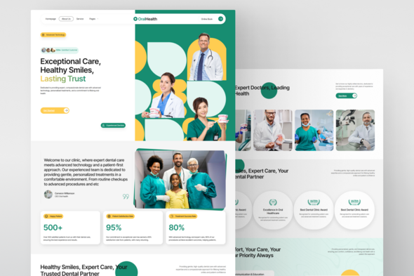OralHealth - Dental Clinic and Medical Elementor Template Kit for Dentists and Healthcare Providers