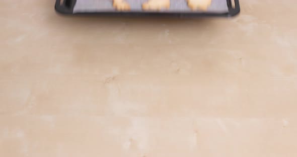 Homemade Cookies on Metal Tray  alt