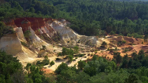 Panoramic View of Ochre Quarry in Colorado Provencal, Rustrel, France alt