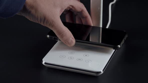 White LED Table Lamp on Black Background alt