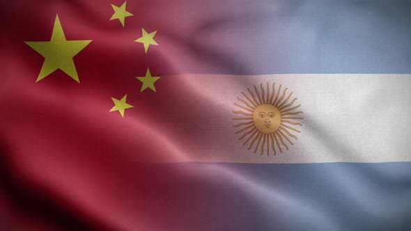 China Argentina Flag Loop Background 4K