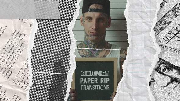 Grungy Paper Rip Transitions Elements template preview