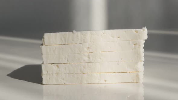 White cow milk cheese  4K footage alt