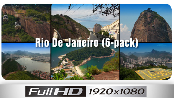 Brazil Aerial View Rio De Janeiro 3 ( 6 - Pack)