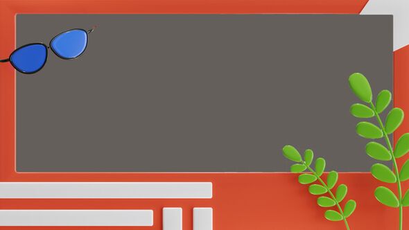 3D Animation of Polaroid  With Glasses And Leaves Model alt