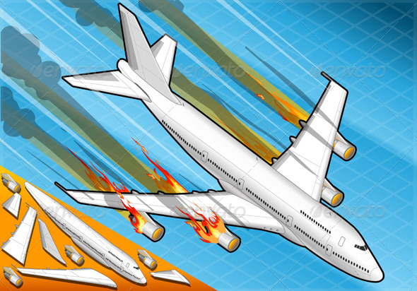 simple drawing of a falling airplane