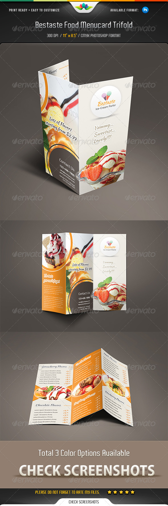 Bestaste Food Menu Trifold Brochure - Brochures Print Templates