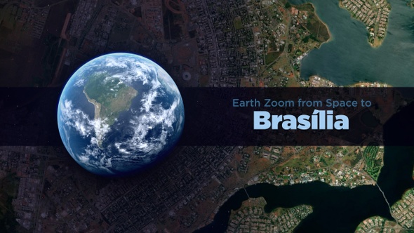 Brasilia (Brazil) Earth Zoom to the City from Space