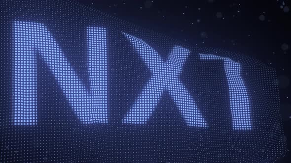 NXT Cryptocurrency Name on Waving Digital Flag