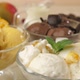 Glass Bowls Filled with Ice Cream with Ice Cream Chocolate Mango and Banana - VideoHive Item for Sale