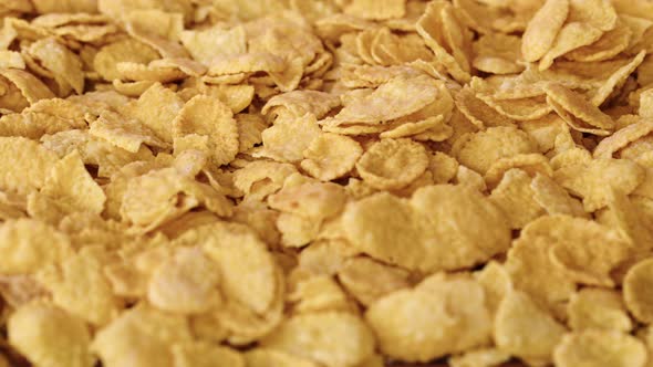 Background of Corn Flakes Breakfast Cereals Close Up