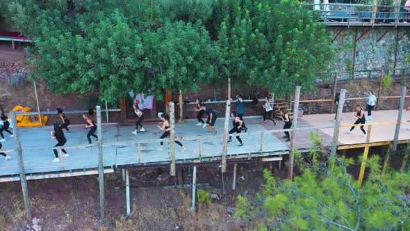 people doing sports top view