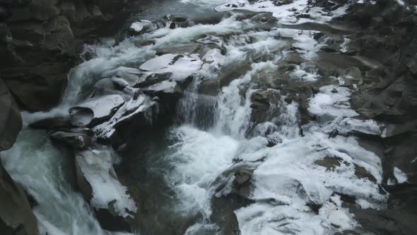 Carpathian Waterfall Probiy, Yaremche, Ukraine alt