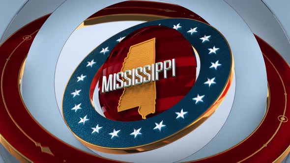 Mississippi United States of America State Map with Flag 4K alt