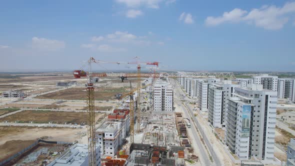 Cranes Above The Netivot City , Israel alt