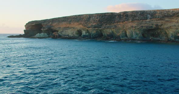 Rocky Black Volcanic Cliffs of Ajuy in Fuerteventura Spain alt