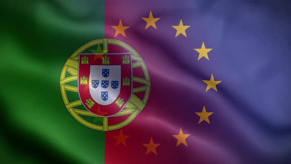 Portugal EU Flag Loop Background 4K