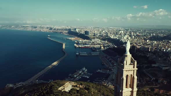 Aerial View Of Fort Santa Cruz And Oran, Algeria alt