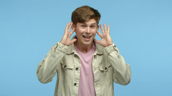 Stubborn and Careless Guy Unwilling to Listen Shut Ears and Saying Lalala Cant Hear you Gesture alt