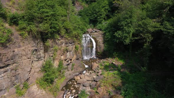 Gold Bearer Waterfall in Eastern Abkhazia