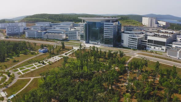 View From a Drone on the Campus of the Far Eastern Federal University FEFU alt