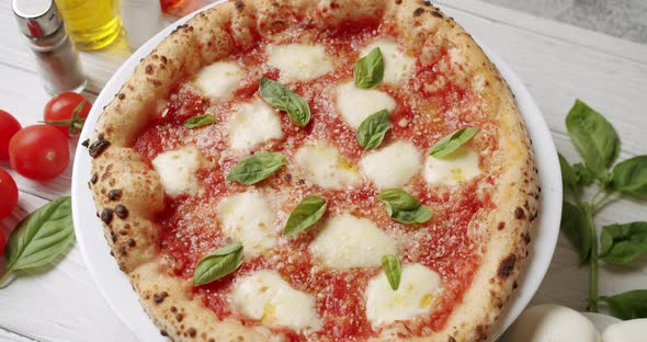 Fresh Delicious Food Organic Cuisine Restaurant Pizza Food with Ingredients alt