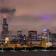 Chicago Skyline Buildings and Clouds at Night  - VideoHive Item for Sale