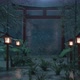 Big Torii Gate Surrounded By Bamboo Trees And Japanese Wooden Lantern - VideoHive Item for Sale