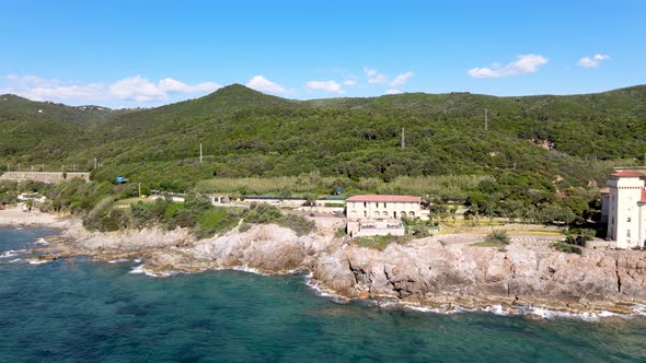 Amazing Aerial View of Livorno Coastline Tuscany alt