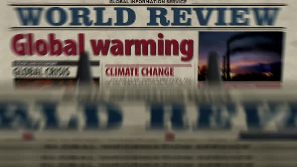 Global warming, climate change and environment crisis newspaper printing press alt