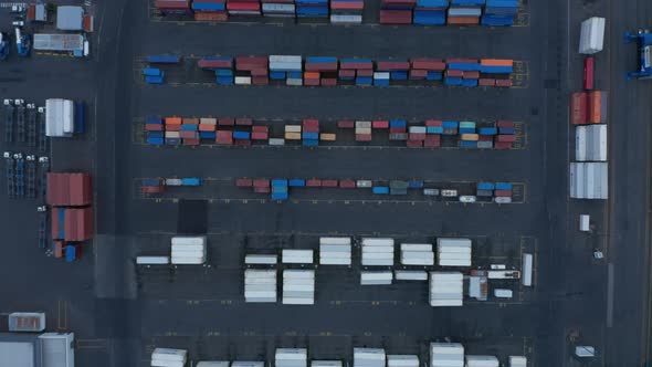 Overhead View of Lots of Containers Stocked at Sundahofn Cargo Harbor in East Side of Reykjavik alt
