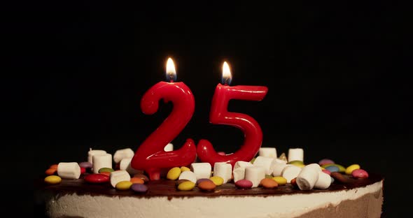 Twenty Fifth Anniversary Number Twenty Five on Cake