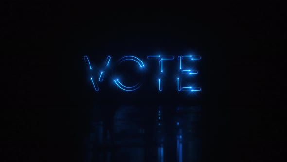 Blue Neon VOTE Title Background Sign with 10 second Loop
