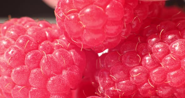 Closeup of Fresh Raspberries