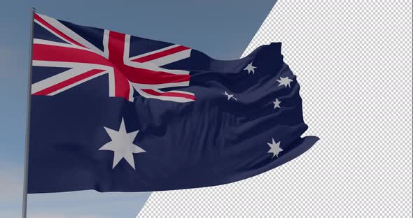flag Australia patriotism national freedom, seamless loop, alpha channel alt