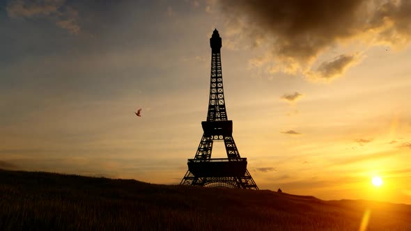Eiffel Tower and Sunset View