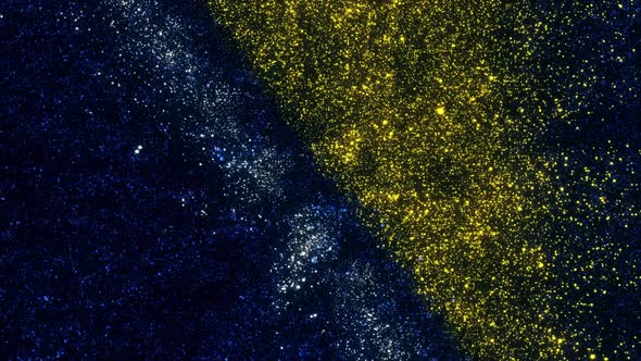 Bosnia And Herzegovina Flag With Abstract Particles
