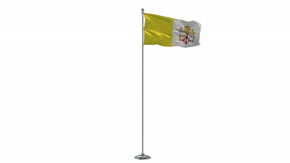 Vatican City Holy See Looping Of The Waving Flag Pole With Alpha alt