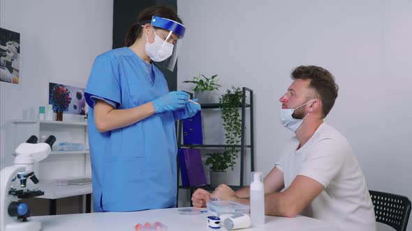 Taking Biomaterial for RT PCR Analysis of SARSCoV2 in Laboratory alt