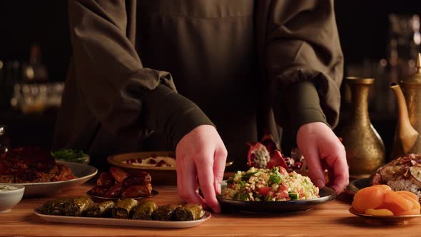 Tabbouleh Vegetable Salad Closeup Middle Eastern National Traditional Food alt