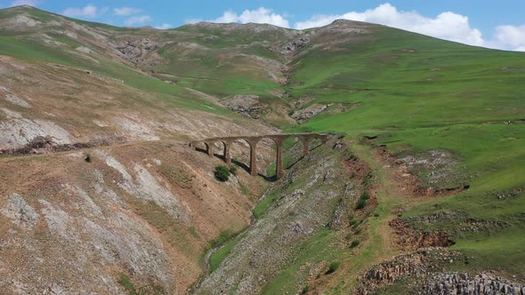 4K Mountain Bridge Dron Footage
