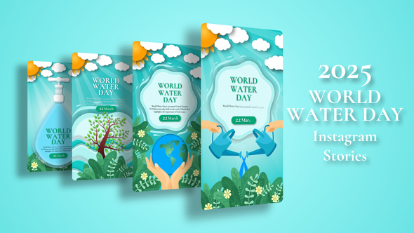 World Water Day Video Displays template preview