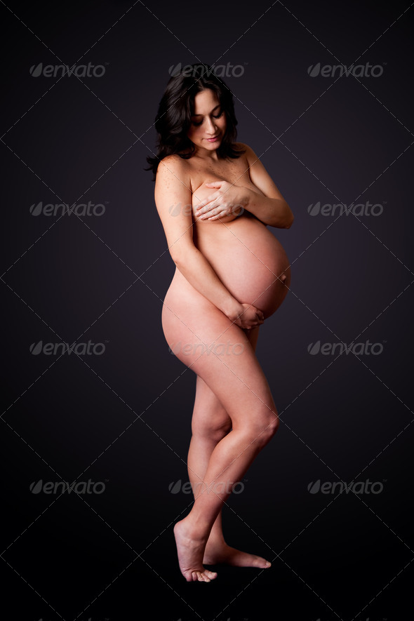 Beautiful naked pregnant woman - Stock Photo - Images