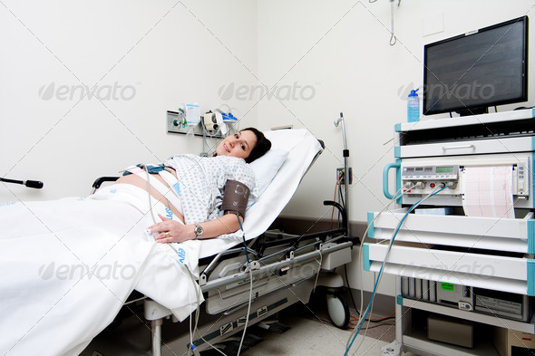 Pregnant woman in triage test - Stock Photo - Images