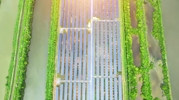 Aerial view of solar power plant. drone footage. 4k alt