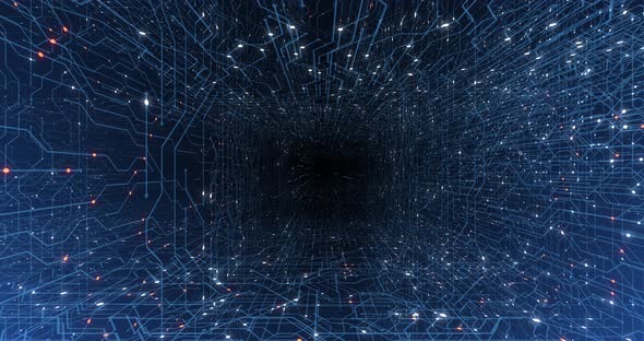 4K seamless loop of print circuit technology cyber and futuristic concept. alt