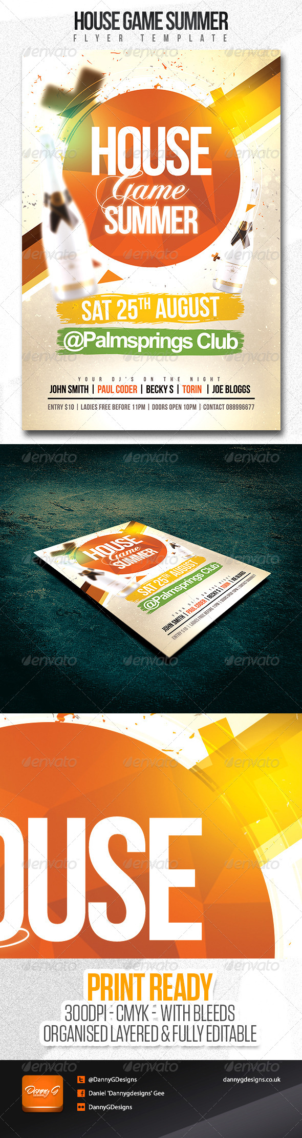 House Game Summer Party/Club Flyer Template - Clubs & Parties Events