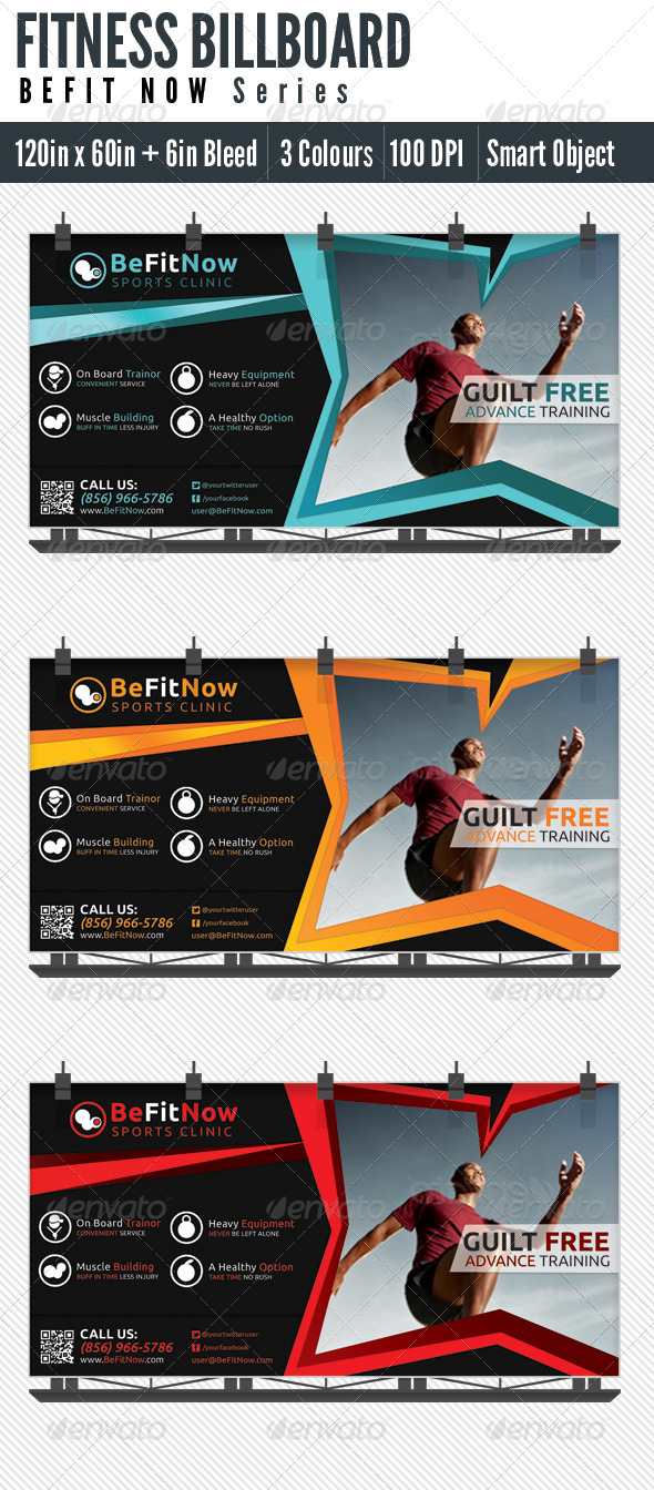 Billboard Fitness - Signage Print Templates